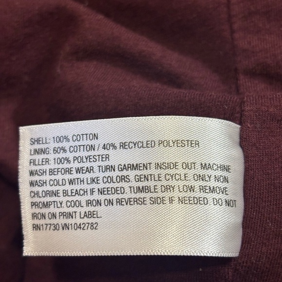 Art Class Deep Red Quilted Kids Jacket Unisex - Picture 9 of 9